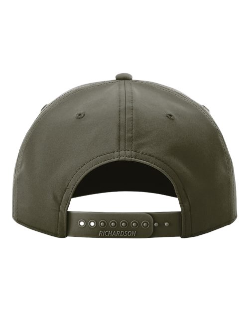 Richardson 258 Five-Panel Classic Rope Cap - Dark Olive Green/ White - back