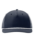 Richardson 258 Five-Panel Classic Rope Cap - Navy/ White - front