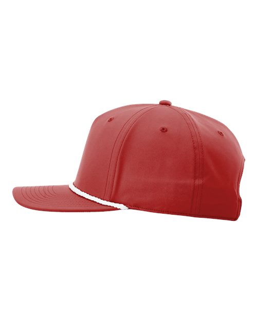 Richardson 258 Five-Panel Classic Rope Cap - Red/ White - side