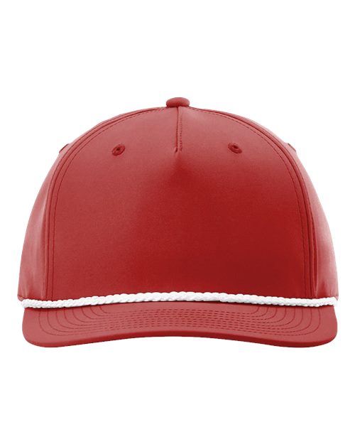 Richardson 258 Five-Panel Classic Rope Cap - Red/ White - front