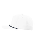 Richardson 258 Five-Panel Classic Rope Cap - White/ Navy - side