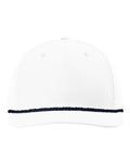 Richardson 258 Five-Panel Classic Rope Cap - White/ Navy - front