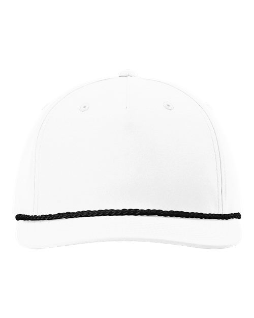 Richardson 258 Five-Panel Classic Rope Cap - White/Black - front