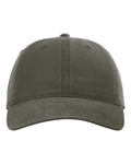 Richardson 326 Peach Twill Dad Hat - Army Green - front