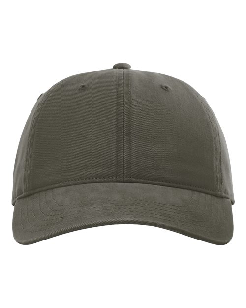 Richardson 326 Peach Twill Dad Hat - Army Green - front