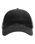 Richardson 111 Garment-Washed Trucker Cap - Black - front