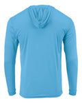 Paragon 220 Unisex Bahama Performance Hooded Long Sleeve T-Shirt - Bimini Blue - back