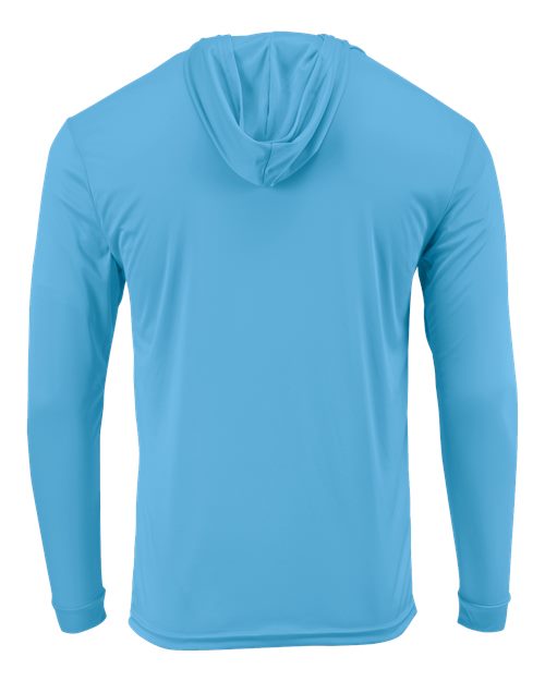 Paragon 220 Unisex Bahama Performance Hooded Long Sleeve T-Shirt - Bimini Blue - back