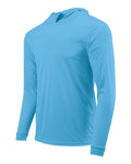 Paragon 220 Unisex Bahama Performance Hooded Long Sleeve T-Shirt - Bimini Blue - side
