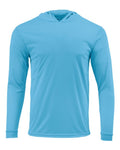 Paragon 220 Unisex Bahama Performance Hooded Long Sleeve T-Shirt - Bimini Blue - front