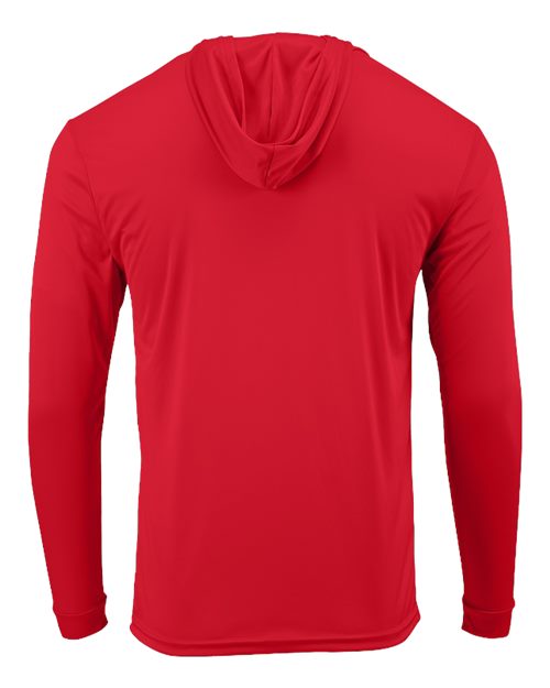 Paragon 220 Unisex Bahama Performance Hooded Long Sleeve T-Shirt - Red - back