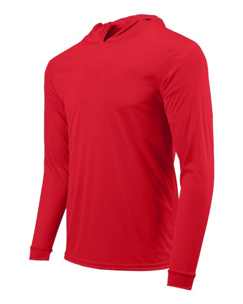 Paragon 220 Unisex Bahama Performance Hooded Long Sleeve T-Shirt - Red - side