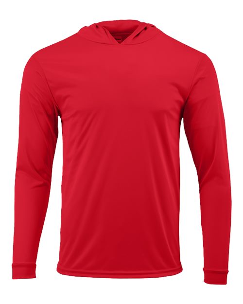Paragon 220 Unisex Bahama Performance Hooded Long Sleeve T-Shirt - Red - front
