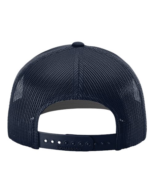 Richardson 112PL 112+ R-Flex Adjustable Trucker Cap - Navy - back