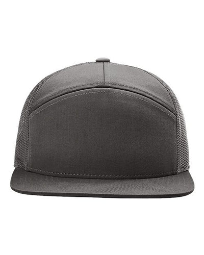 Richardson 168 Seven-Panel Trucker Cap - Charcoal - front