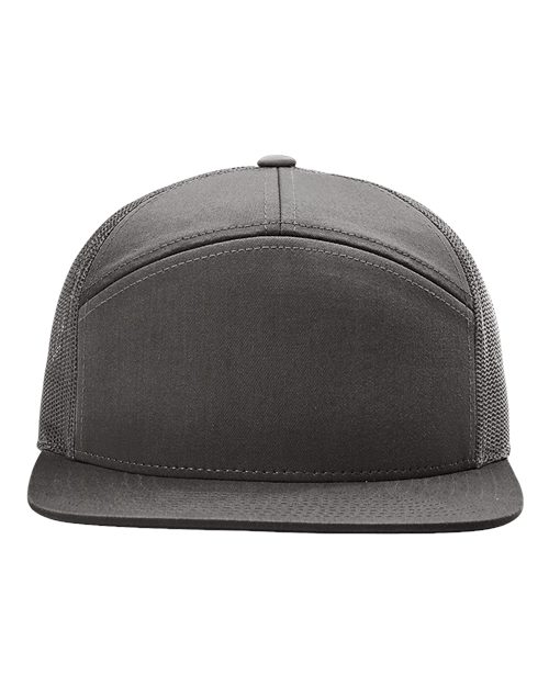 Richardson 168 Seven-Panel Trucker Cap - Charcoal - front