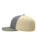 Richardson 312 Twill Back Trucker Cap - Heather Grey/ Birch/ Loden - side