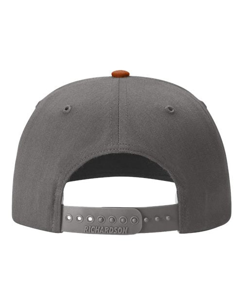 Richardson 312 Twill Back Trucker Cap - Heather Grey/ Charcoal/ Dark Orange - back