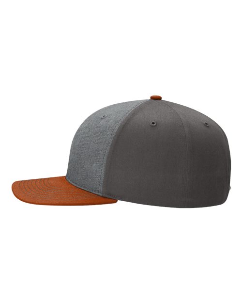 Richardson 312 Twill Back Trucker Cap - Heather Grey/ Charcoal/ Dark Orange - side