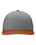 Richardson 312 Twill Back Trucker Cap - Heather Grey/ Charcoal/ Dark Orange - front