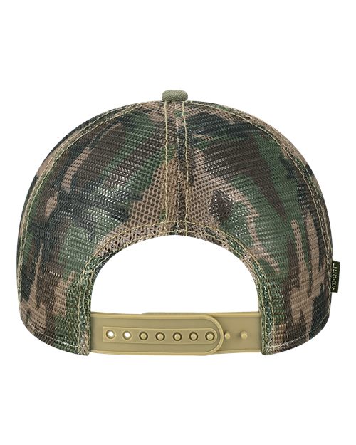 LEGACY MPS Mid-Pro Snapback Trucker Cap - Khaki/ Sage/ Camo Mesh - back