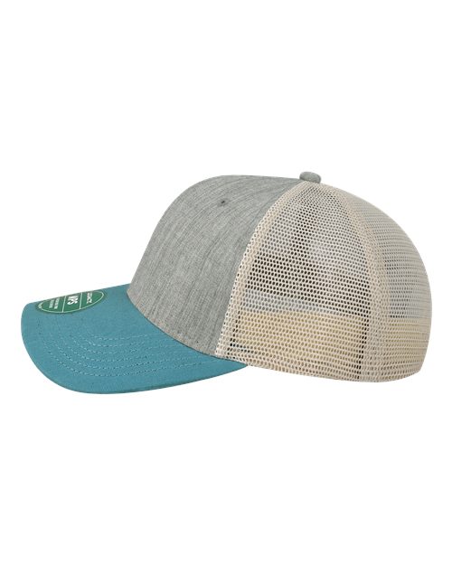 LEGACY MPS Mid-Pro Snapback Trucker Cap - Melange Grey/ Pacific Blue/ Stone - side