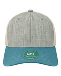 LEGACY MPS Mid-Pro Snapback Trucker Cap - Melange Grey/ Pacific Blue/ Stone - front