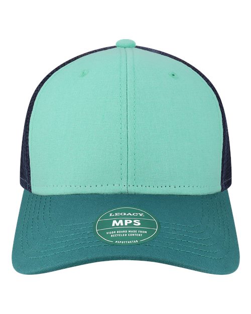 LEGACY MPS Mid-Pro Snapback Trucker Cap - Mint/ Marine/ Navy - front