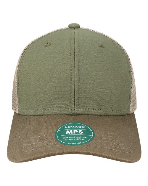 LEGACY MPS Mid-Pro Snapback Trucker Cap - Olive/ Dark Olive/ Dark Khaki - front