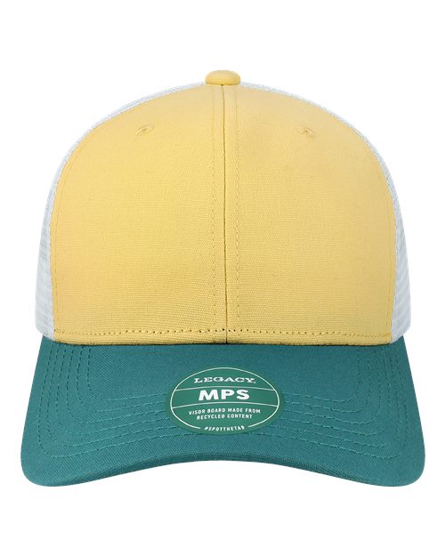 LEGACY MPS Mid-Pro Snapback Trucker Cap - Yellow/ Marine/ White - front