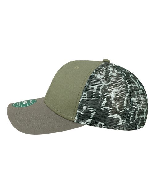 LEGACY MPS Mid-Pro Snapback Trucker Cap - Olive/ Grey/ Grey Camo - side