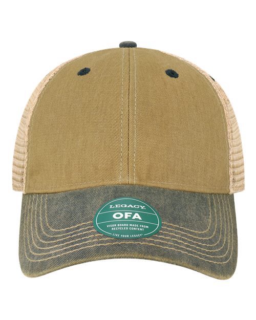 LEGACY OFA Old Favorite Trucker Cap - Dark Tan/ Navy - front