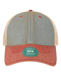 LEGACY OFA Old Favorite Trucker Cap - Light Blue/ Cardinal - front