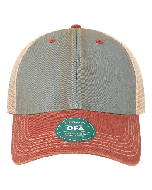 LEGACY OFA Old Favorite Trucker Cap - Light Blue/ Cardinal - front