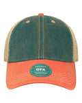 LEGACY OFA Old Favorite Trucker Cap - Marine Blue/ Coral - front