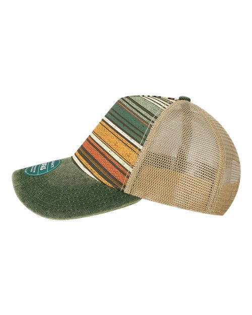 LEGACY OFAFP Old Favorite Five-Panel Trucker Cap - Green Stripe - side