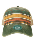 LEGACY OFAFP Old Favorite Five-Panel Trucker Cap - Green Stripe - front