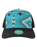 LEGACY ROADIE Five-Panel Adjustable Cap - Aqua Aztec/ Black - front
