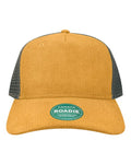 LEGACY ROADIE Five-Panel Adjustable Cap - Mustard Corduroy/ Dark Grey - front
