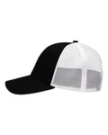 Sportsman SP1450 Traditional Lo-Pro Mesh Back Trucker Fit Cap - Chino Black/ White - side