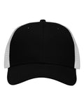 Sportsman SP1450 Traditional Lo-Pro Mesh Back Trucker Fit Cap - Chino Black/ White - front