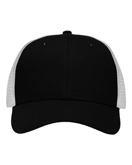 Sportsman SP1450 Traditional Lo-Pro Mesh Back Trucker Fit Cap - Chino Black/ White - front