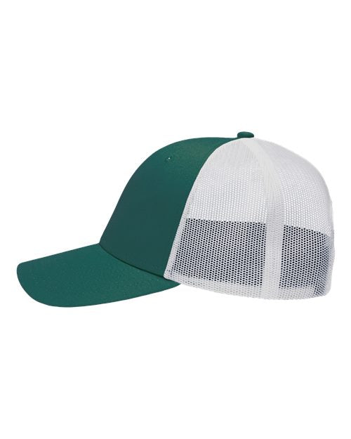 Sportsman SP1450 Traditional Lo-Pro Mesh Back Trucker Fit Cap - Chino Forest Green/ White - side
