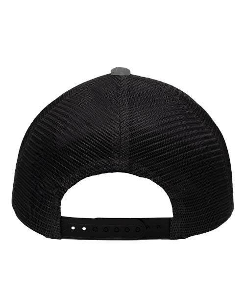Sportsman SP1450 Traditional Lo-Pro Mesh Back Trucker Fit Cap - Grey Camo/ Black - back