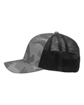 Sportsman SP1450 Traditional Lo-Pro Mesh Back Trucker Fit Cap - Grey Camo/ Black - side