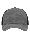 Sportsman SP1450 Traditional Lo-Pro Mesh Back Trucker Fit Cap - Grey Camo/ Black - front