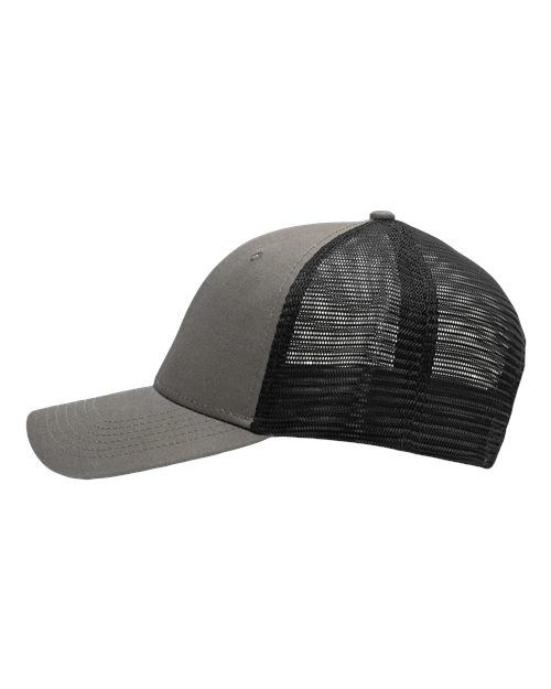Sportsman SP1450 Traditional Lo-Pro Mesh Back Trucker Fit Cap - Chino Grey/ Black - side