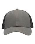 Sportsman SP1450 Traditional Lo-Pro Mesh Back Trucker Fit Cap - Chino Grey/ Black - front