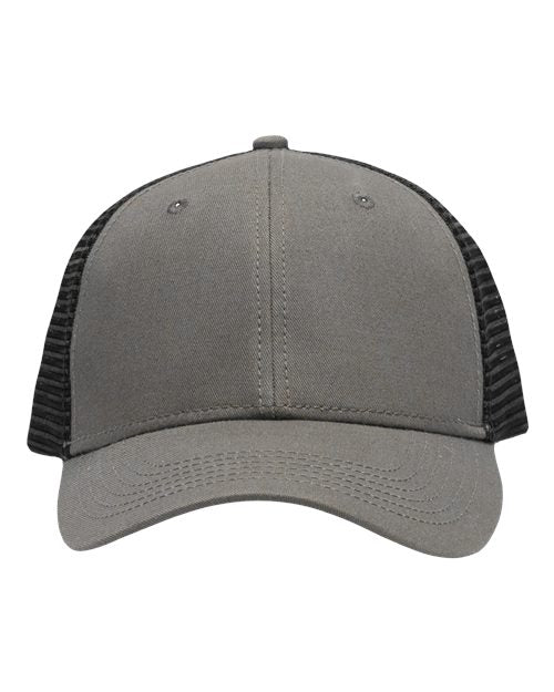 Sportsman SP1450 Traditional Lo-Pro Mesh Back Trucker Fit Cap - Chino Grey/ Black - front