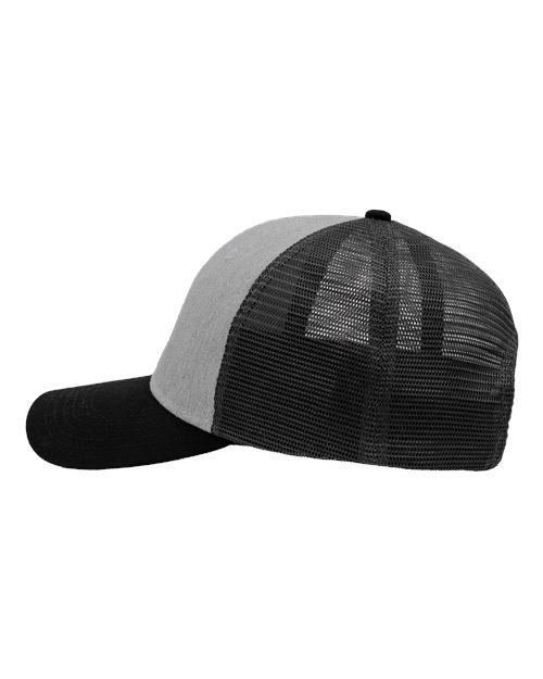 Sportsman SP1450 Traditional Lo-Pro Mesh Back Trucker Fit Cap - Heather Grey/ Charcoal/ Black - side